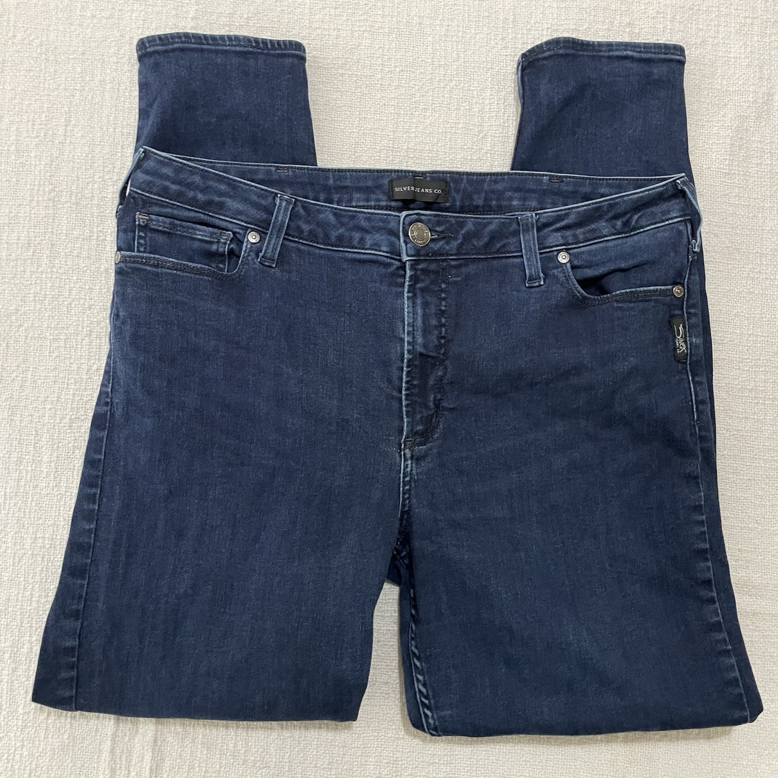 Silver Jeans Womens 36x29 Mazy Skinny Mid Rise Dark Wash Blue Denim Stretch